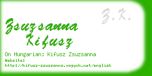 zsuzsanna kifusz business card